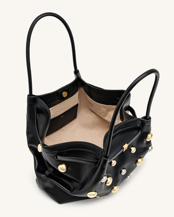 Hana Borsa tote grande con borchie - Nero scuro