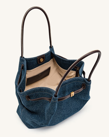 Hana Borsa tote grande - Denim blu scuro