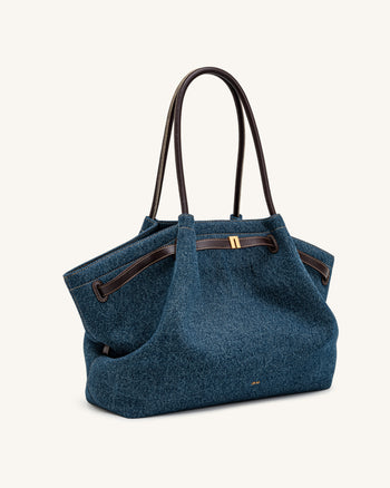 Hana Borsa tote grande - Denim blu scuro