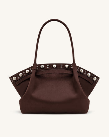 Hana Borsa tote grande in similcamoscio - Marrone intenso