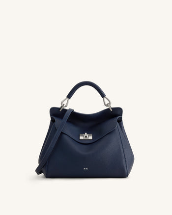 Lucia Borsa Classica con Manico Superiore - Blu Navy