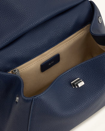Lucia Borsa Classica con Manico Superiore - Blu Navy