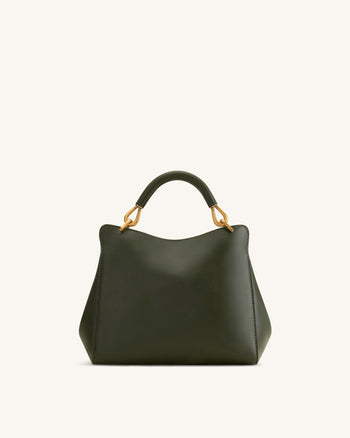 Lucia Borsa Classica con Manico Superiore - Verde Oliva Scuro