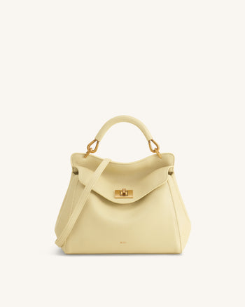 Lucia Borsa Classica con Manico Superiore - Giallo Chiaro