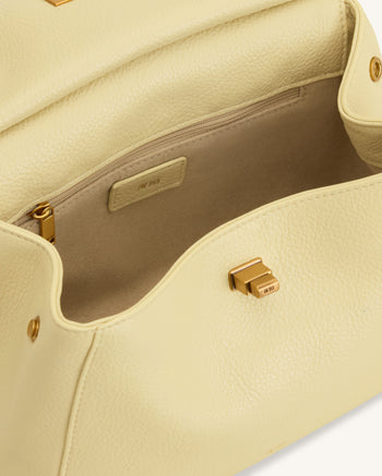 Lucia Borsa Classica con Manico Superiore - Giallo Chiaro