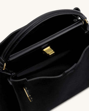 Carmen Borsa a mano in similpelle scamosciata - Nero