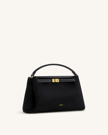 Carmen Borsa a mano in similpelle scamosciata - Nero