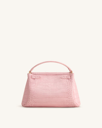 Carmen Borsa a mano effetto coccodrillo - Rosa