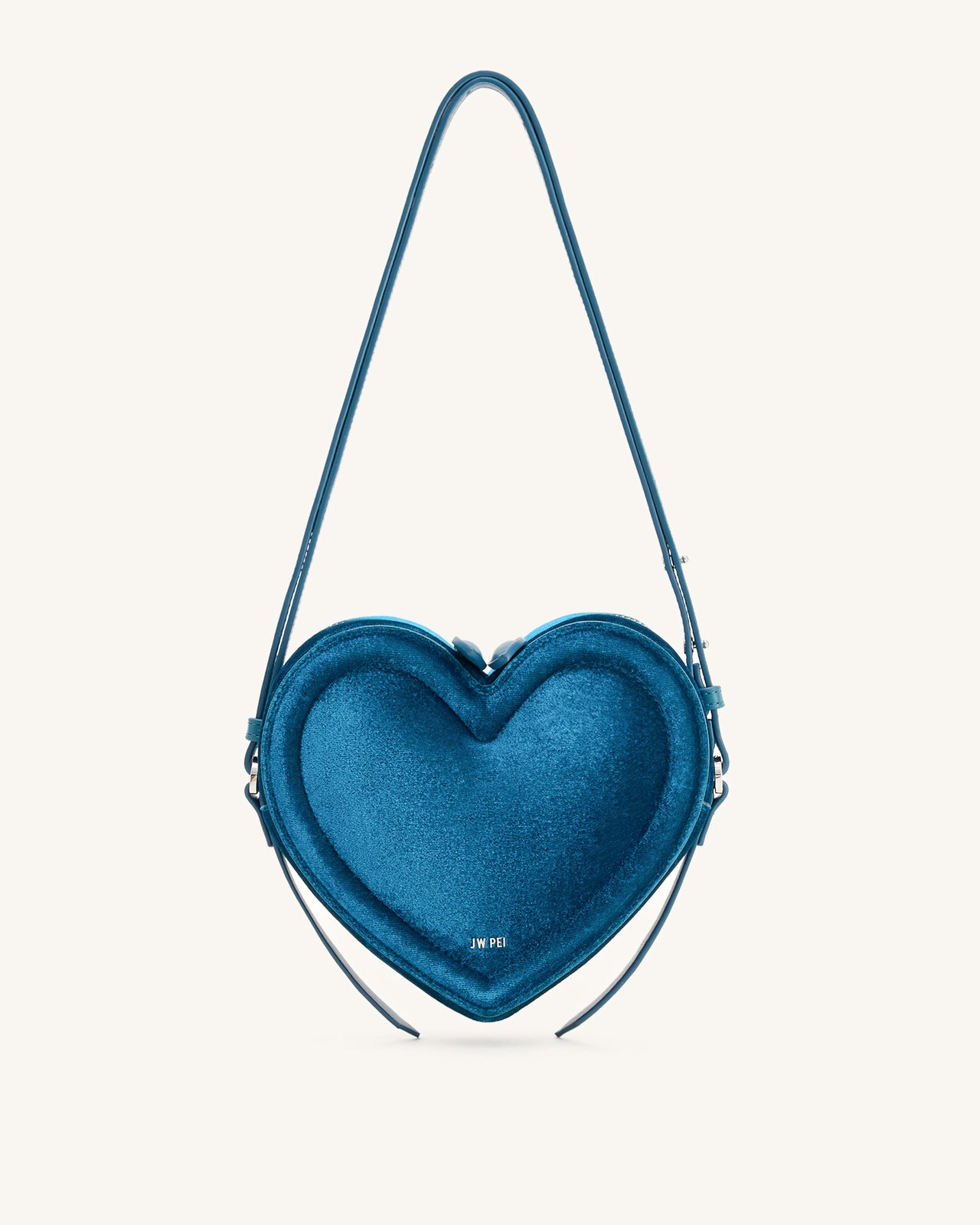 Arlene Borsa a forma di cuore in velluto - Blu