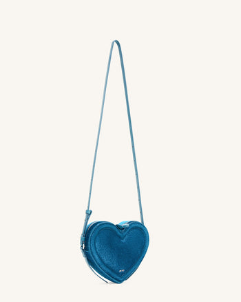 Arlene Borsa a forma di cuore in velluto - Blu