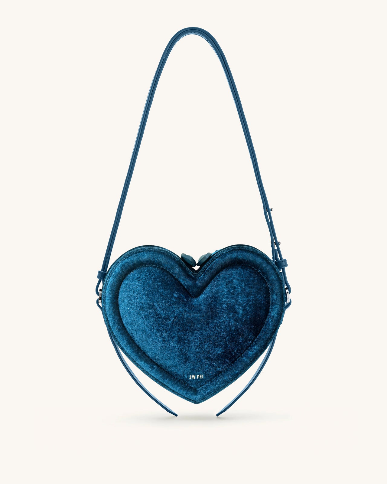 Arlene Borsa a forma di cuore in velluto - Blu