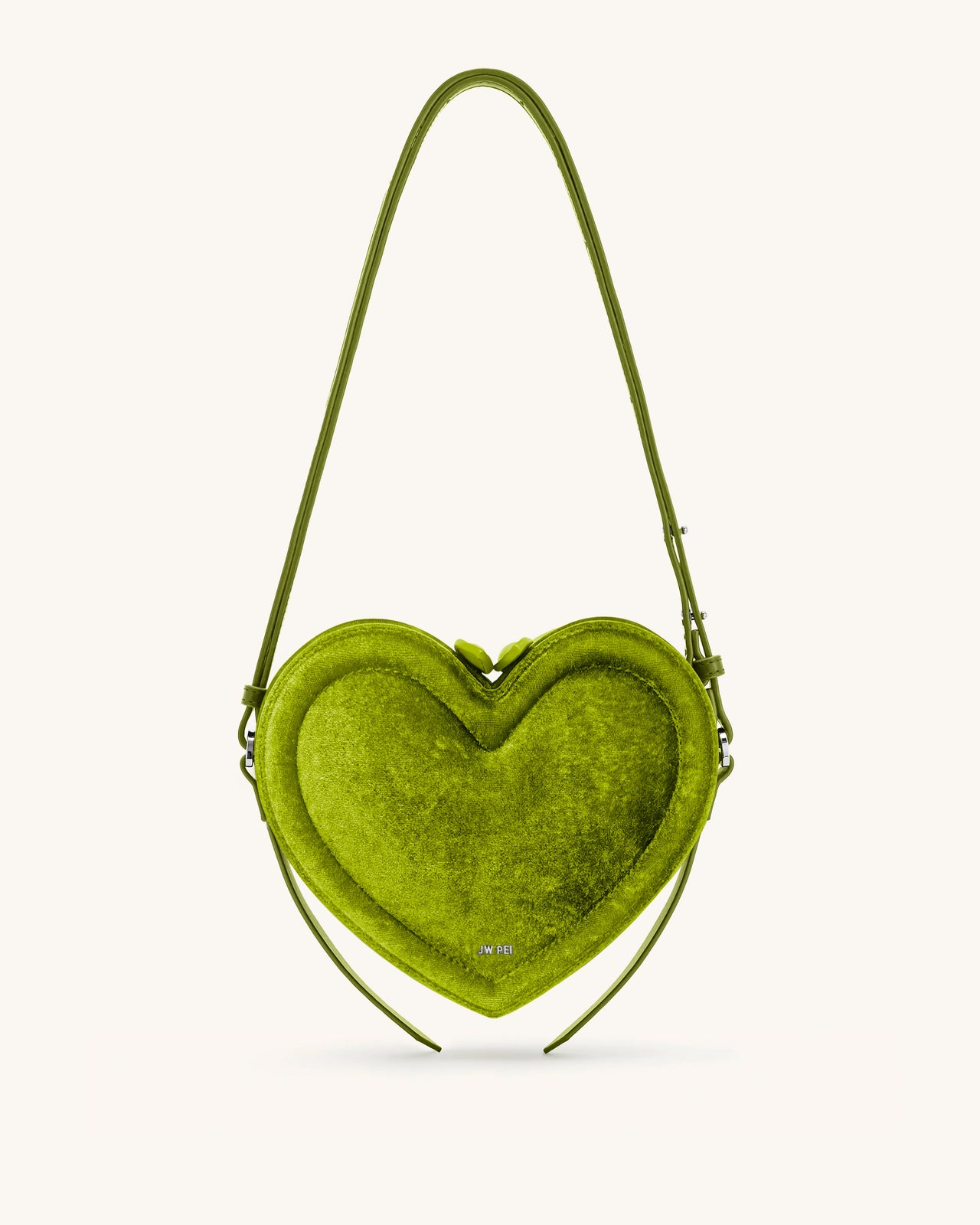 Arlene Borsa a forma di cuore in velluto - Verde