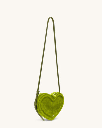 Arlene Borsa a forma di cuore in velluto - Verde