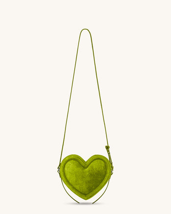 Arlene Borsa a forma di cuore in velluto - Verde