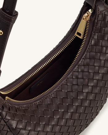 Sharon Borsa a Tracolla Intrecciata - Marrone Caffè
