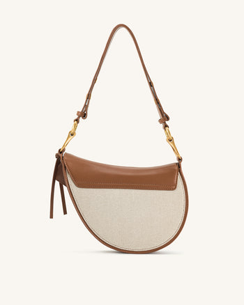 Ashlie Borsa A Tracolla - Tela Marrone