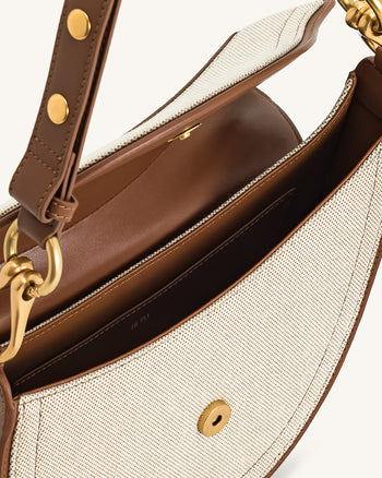 Ashlie Borsa A Tracolla - Tela Marrone