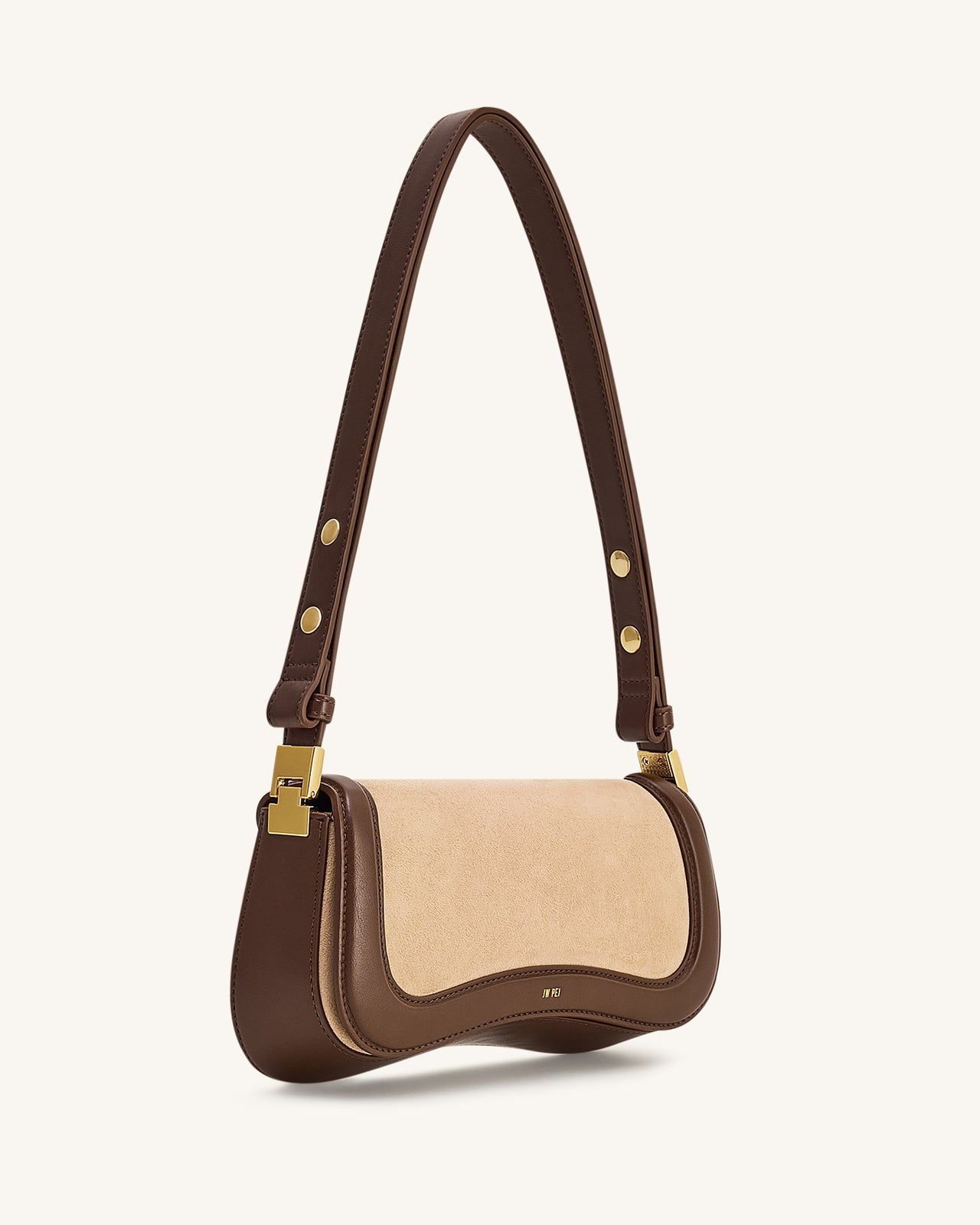 Joy Borsa a spalla in finto suede - Marrone kaki