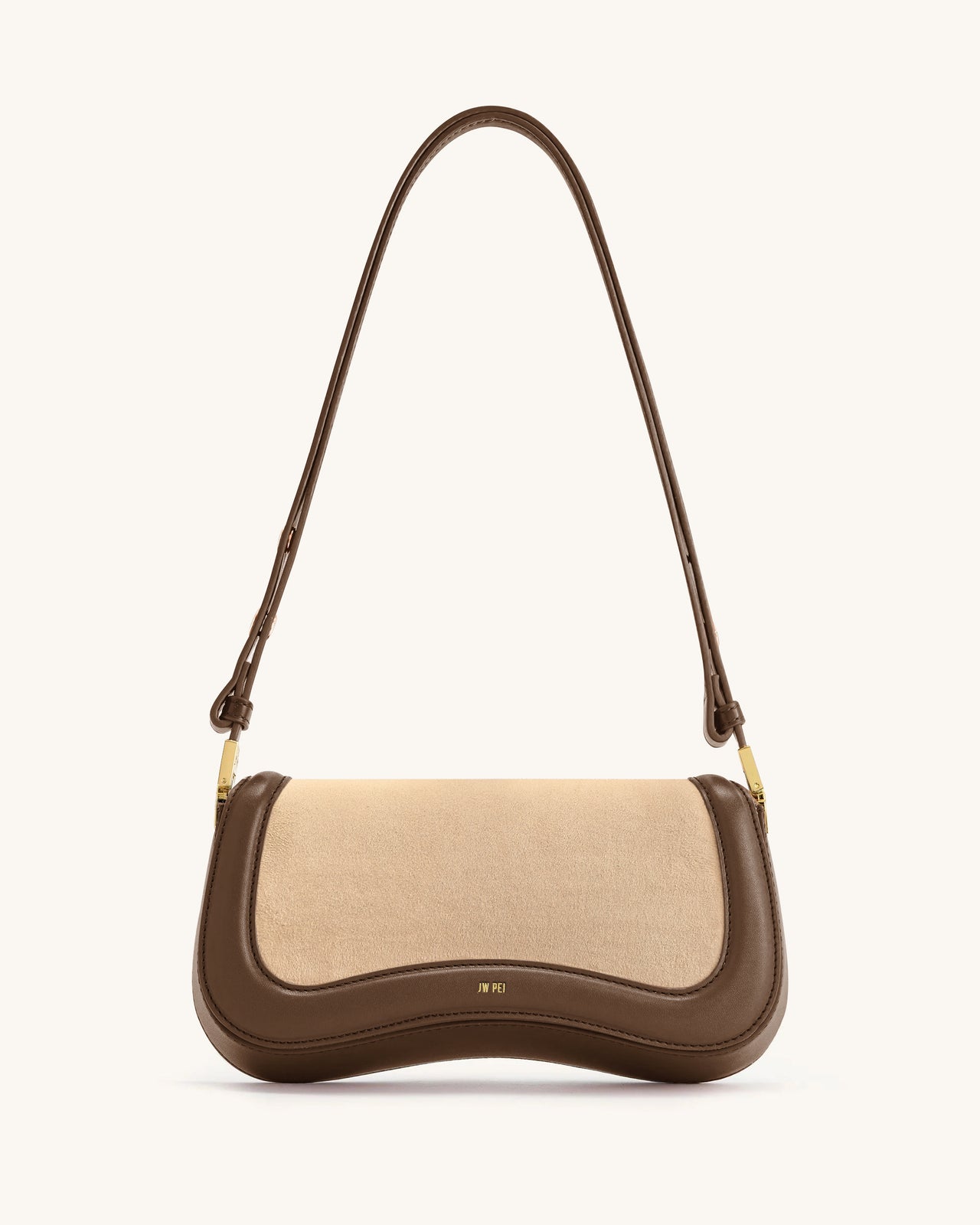 Joy Borsa a spalla in finto suede - Marrone kaki