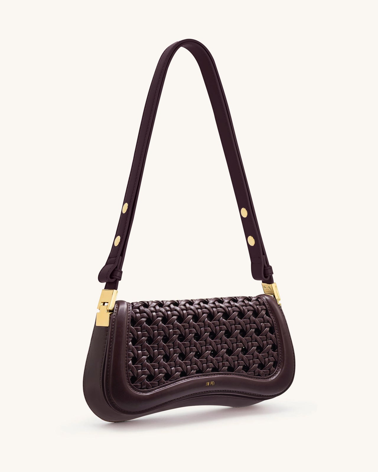 Joy Borsa a spalla intrecciata - Rosso scuro