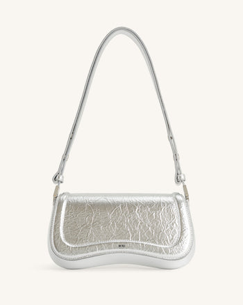 Borsa a tracolla in metallo Joy - Argento