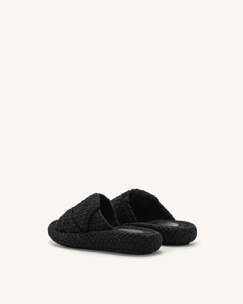 Lilah - Sandalo Intrecciato con Plateau - Nero