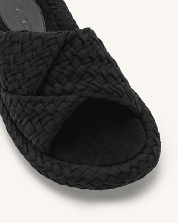 Lilah - Sandalo Intrecciato con Plateau - Nero