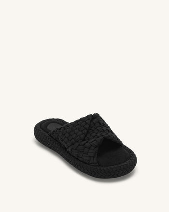Lilah - Sandalo Intrecciato con Plateau - Nero