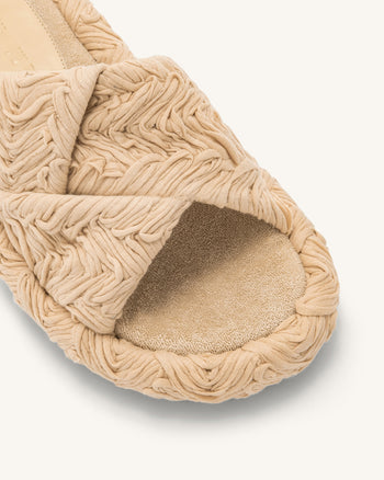 Lilah - Sandalo Intrecciato con Plateau - Beige