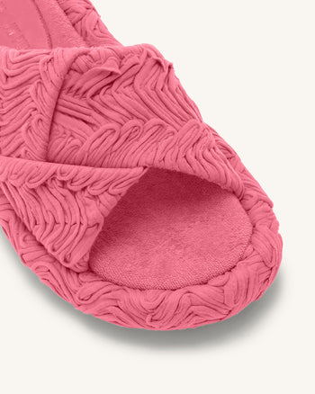 Lilah - Sandalo Intrecciato con Plateau - Rosa rossa