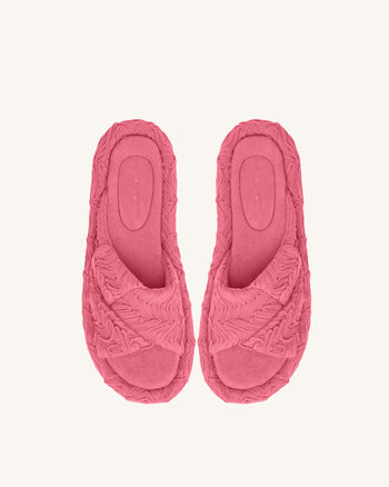Lilah - Sandalo Intrecciato con Plateau - Rosa rossa