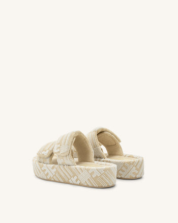 Lexi Sandalo a fascia Terry - Latte d'Avena