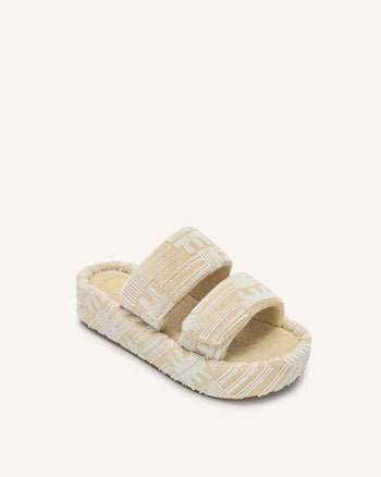 Lexi Sandalo a fascia Terry - Latte d'Avena