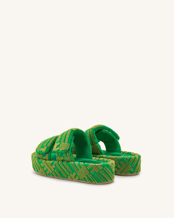 Lexi Sandalo a fascia Terry - Verde
