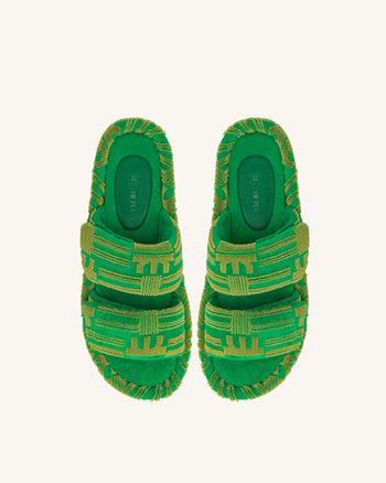 Lexi Sandalo a fascia Terry - Verde