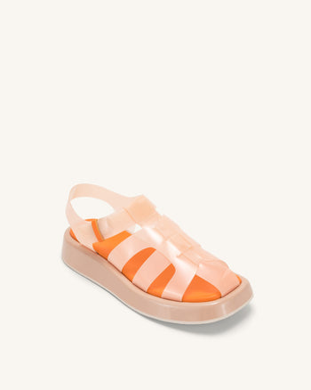Piper - Sandalo con Plateau - Beige & Arancione