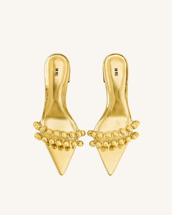 Gianna Mules con cinturino con perline - Oro