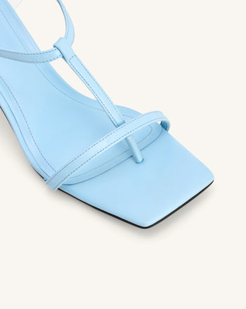 Charlotte Sandali con Cinturini e Tacco Sferico - Azzurro Cielo