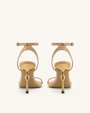 Alivia Sandali con Tacco in Metallo Dorato - Khaki