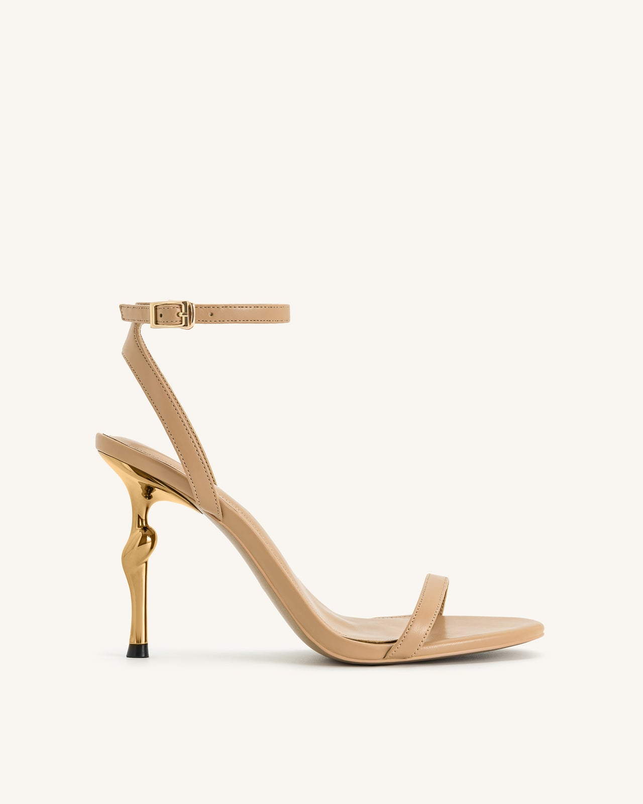 Alivia Sandali con Tacco in Metallo Dorato - Khaki