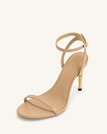 Alivia Sandali con Tacco in Metallo Dorato - Khaki