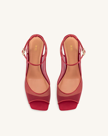 Serenity Sandali Slingback In Rete A Punta Aperta - Borgogna