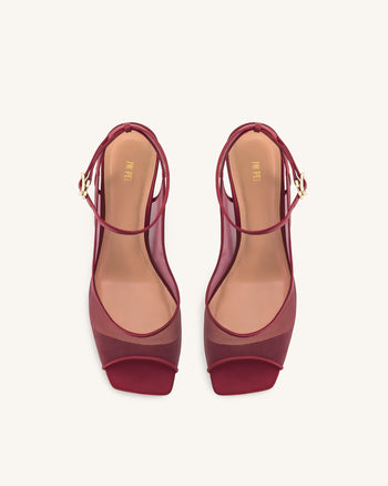 Serenity Sandali Slingback In Rete A Punta Aperta - Borgogna