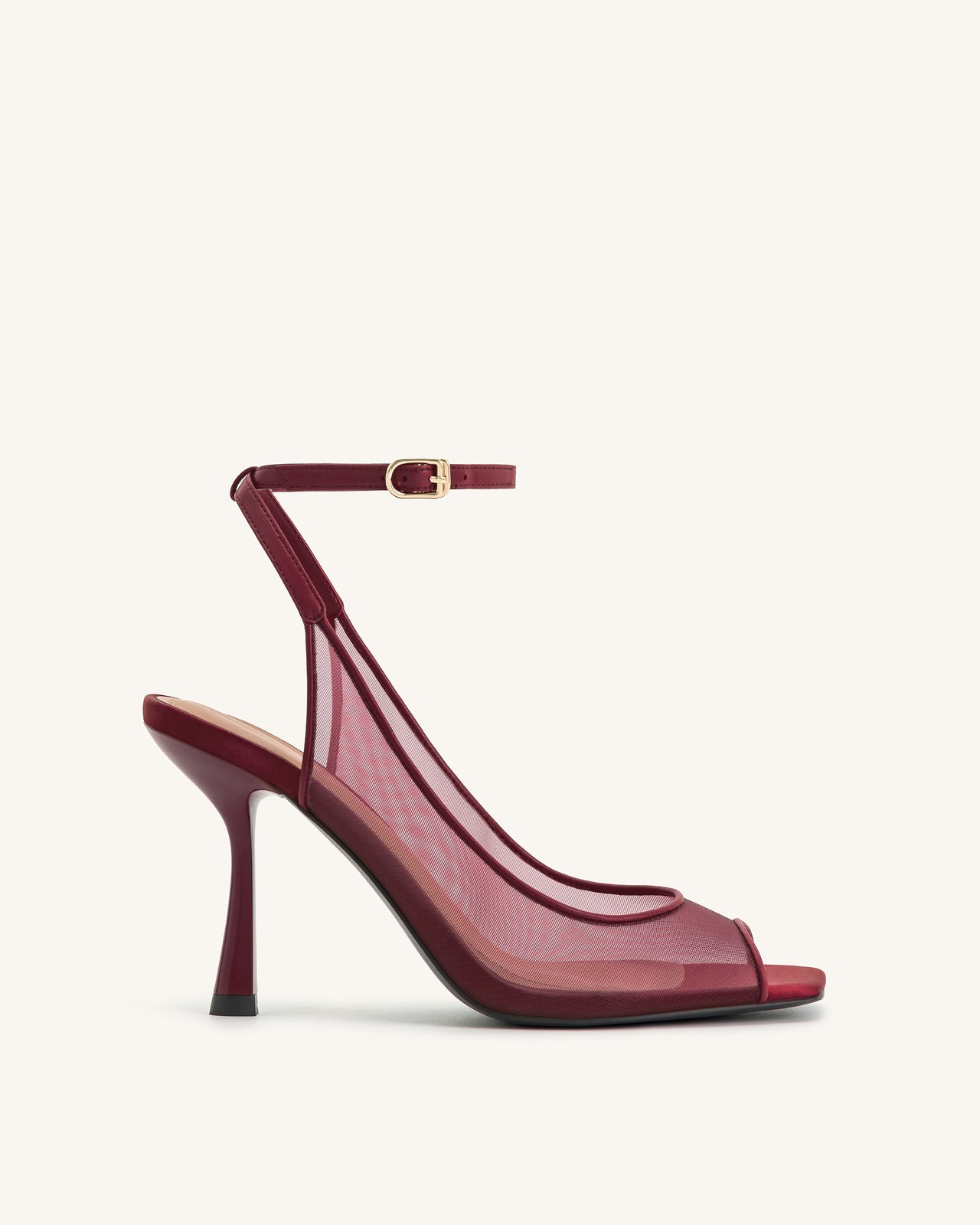 Serenity Sandali Slingback In Rete A Punta Aperta - Borgogna