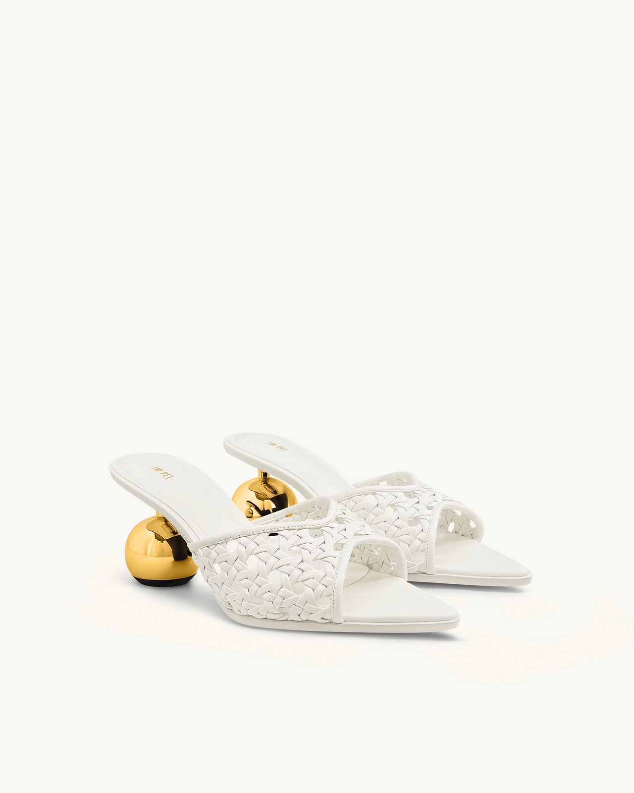 Ellie Zoccoli con Tacco Sferico Intrecciato - Bianco