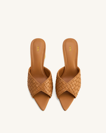 Ellie Zoccoli con Tacco Sferico Intrecciato - Kaki