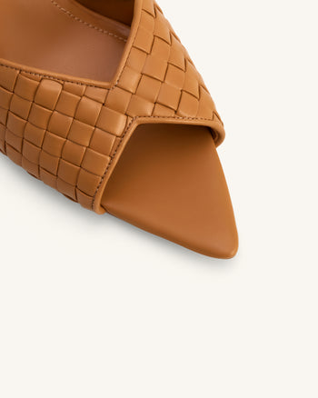 Ellie Zoccoli con Tacco Sferico Intrecciato - Kaki