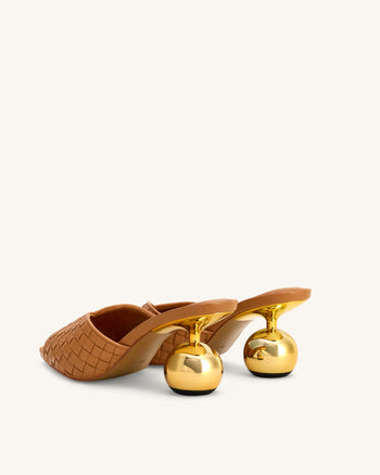 Ellie Zoccoli con Tacco Sferico Intrecciato - Kaki