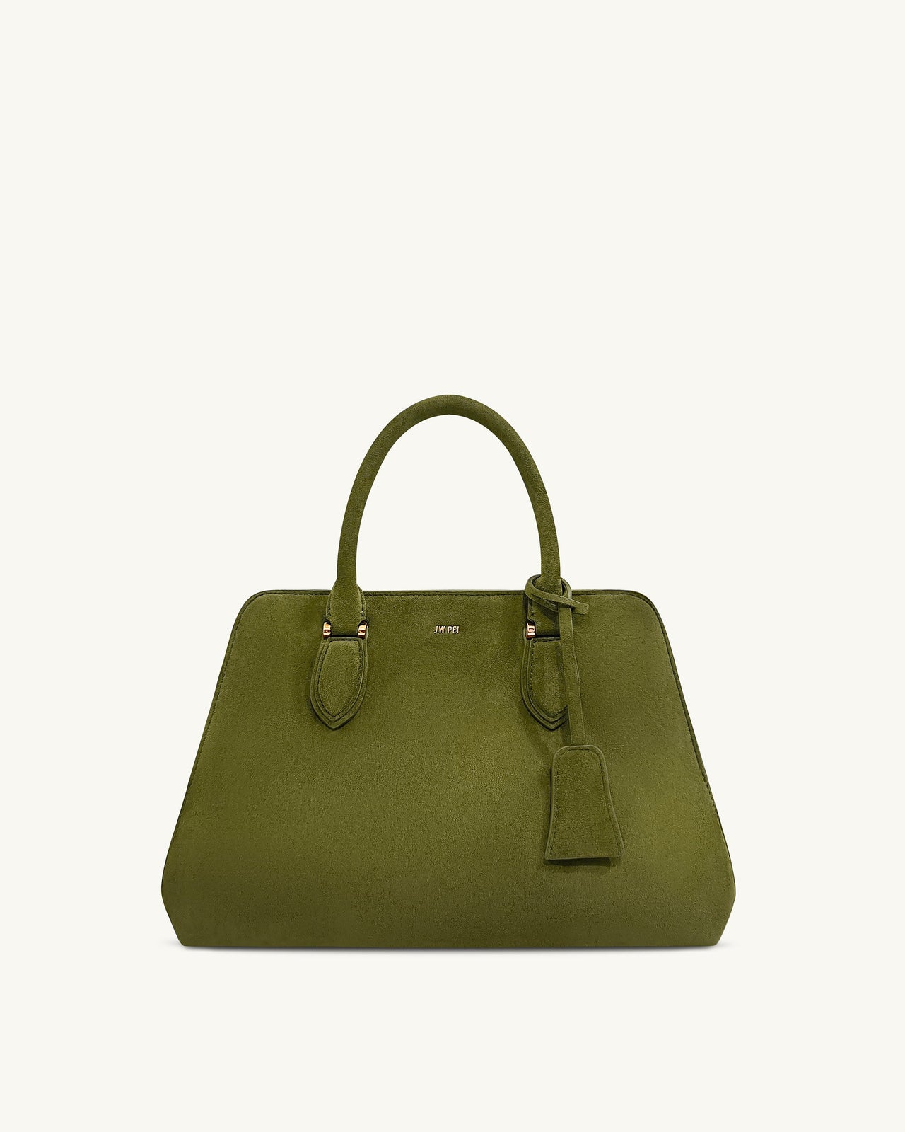 Lara Borsa Tote in Finta Pelle Scamosciata - Verde Scuro
