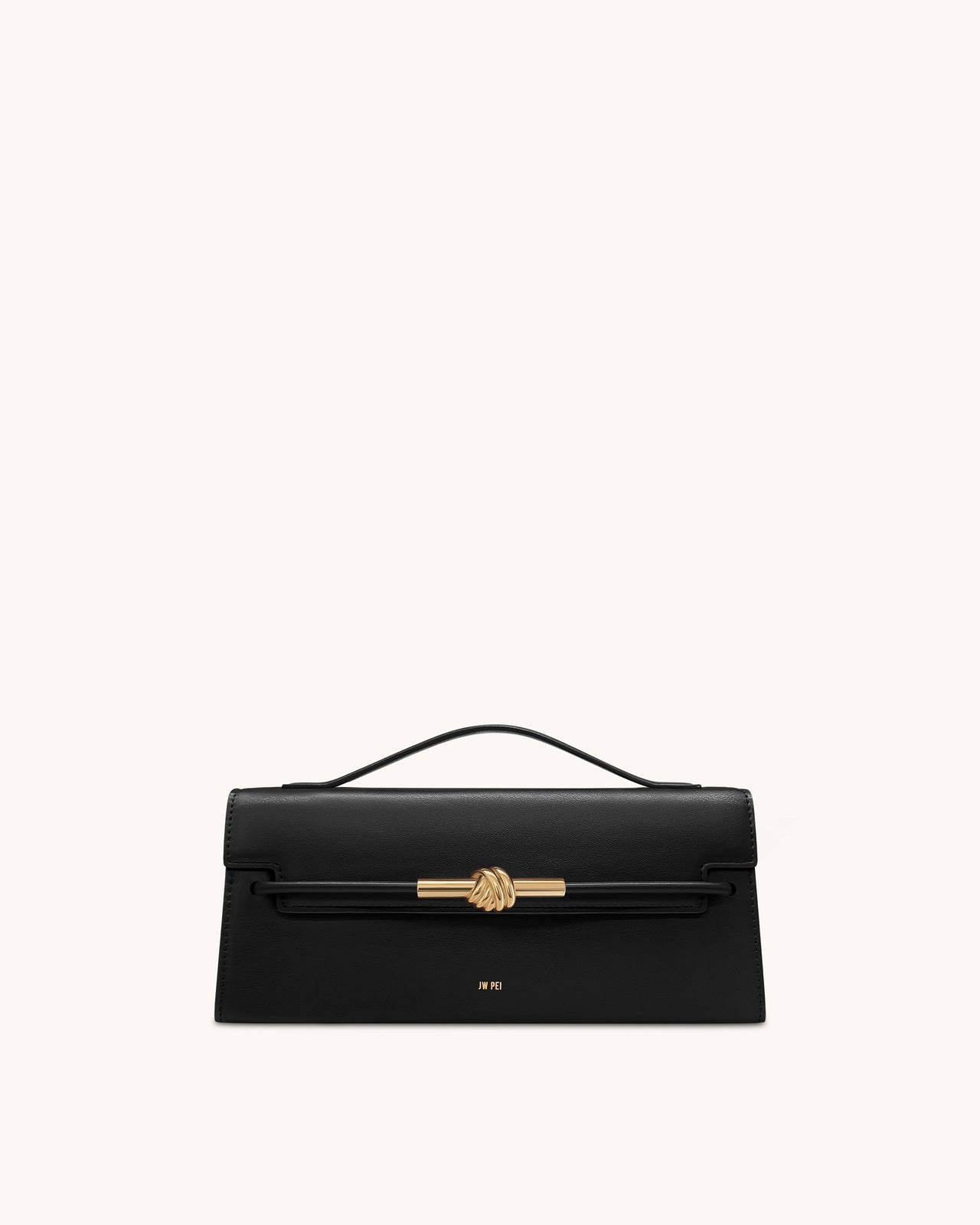 Bolso de Asa Superior con Nudo de Cuerda de Metal Lena - Nero